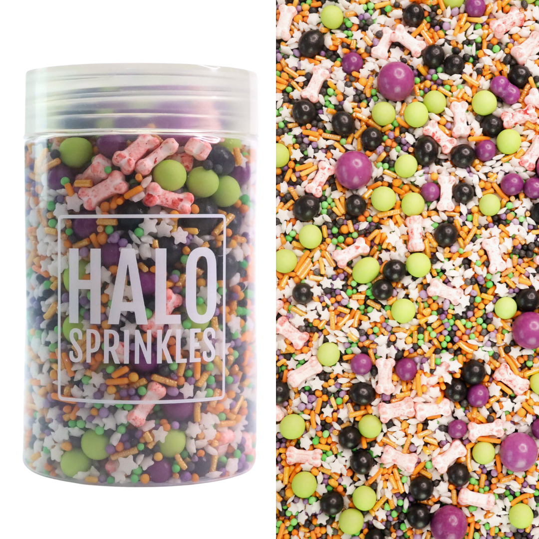 Halo Sprinkles MIX -BONE APPETITE 125γρ - Μείγμα Ζαχαρωτών Halloween με ματωμένα κόκκαλα