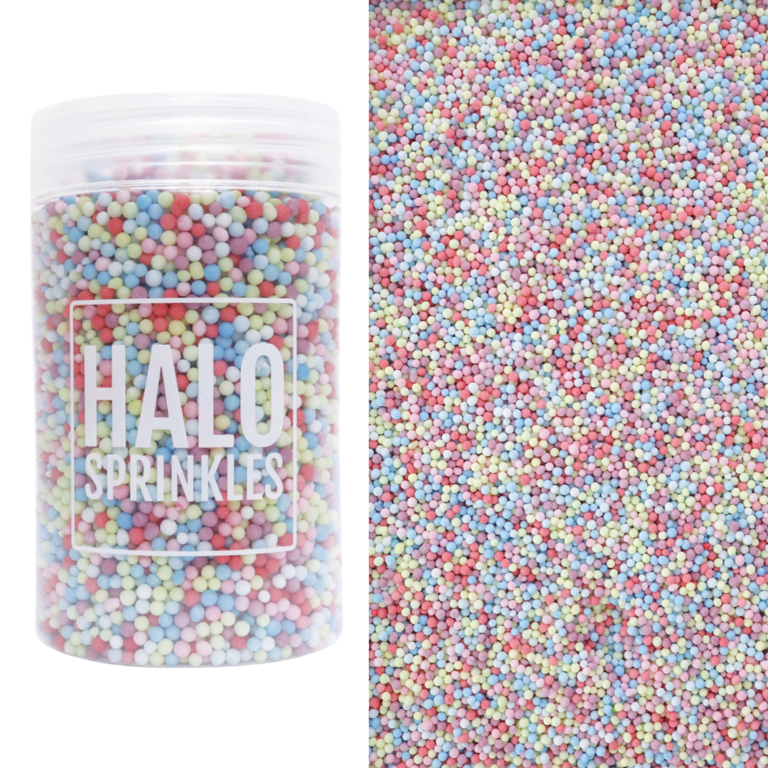 Halo Sprinkles Nonpareils -PASTEL RAIN -VEGAN 125g - Κας-Κας Πολύχρωμο