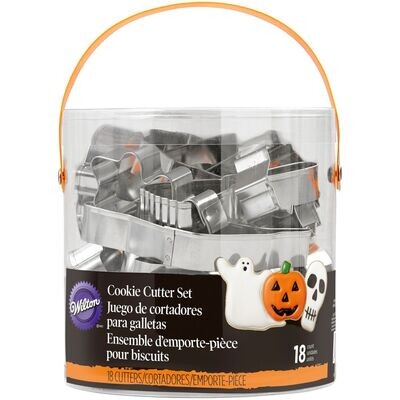 Wilton Tub of Halloween Cookie Cutters -Σετ 18 τεμ μεταλλικά κουπ πατ με θέμα Halloween