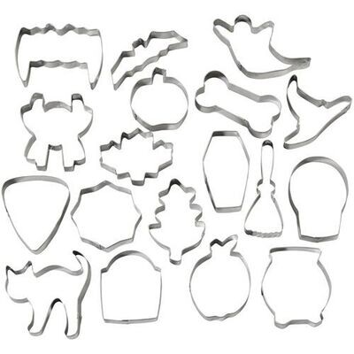 Wilton Tub of Halloween Cookie Cutters -Σετ 18 τεμ μεταλλικά κουπ πατ με θέμα Halloween