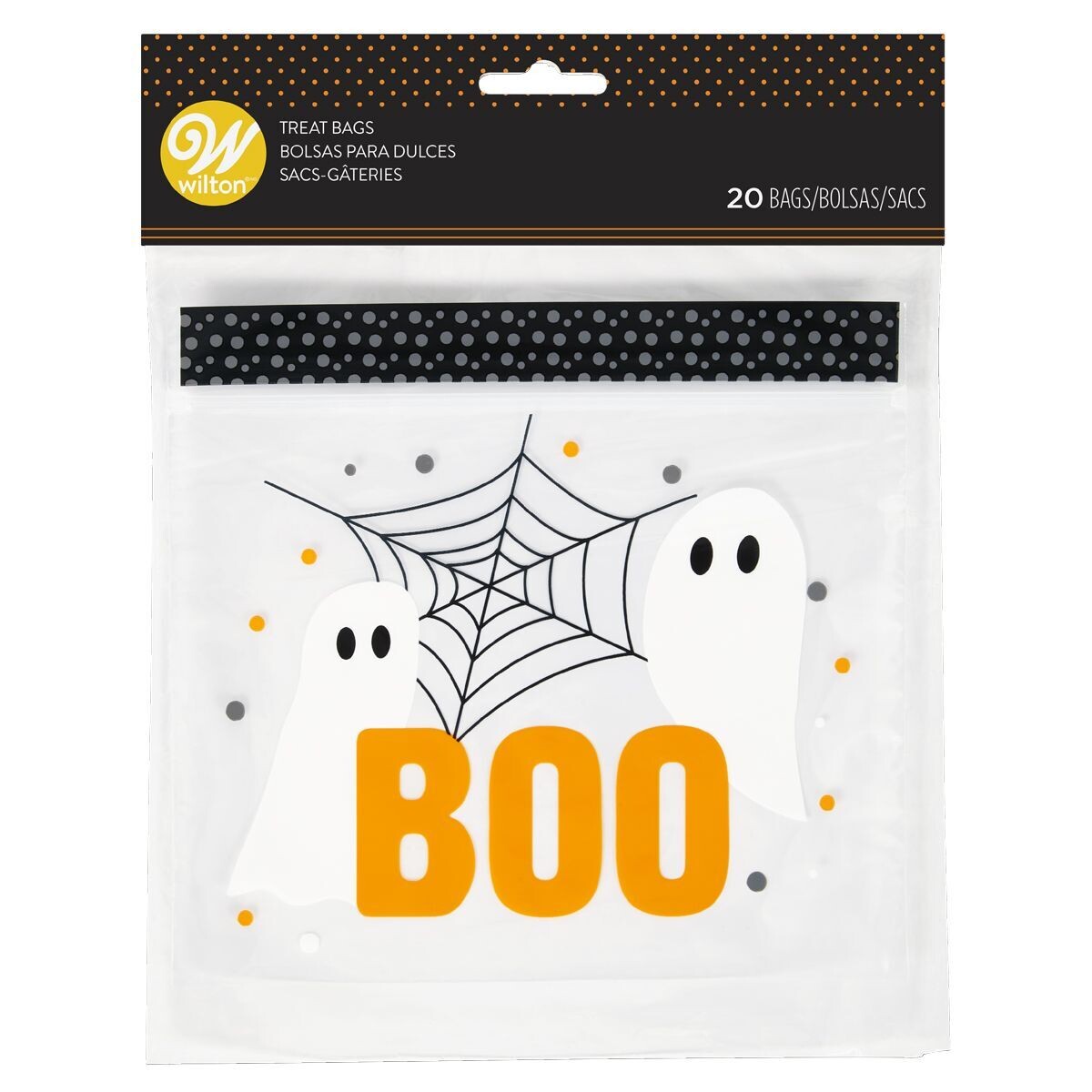 Wilton Halloween Treat Bags BOO 20τεμ - Σακουλάκια για γλυκά επανασφραγιζόμενα με θέμα το Halloween