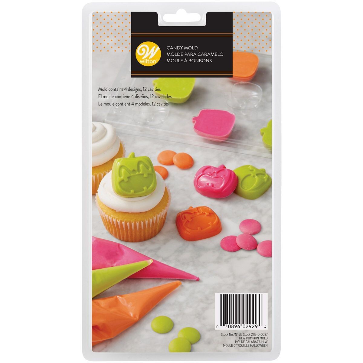 Wilton Candy Mould -HALLOWEEN PUMPKINS - Πλαστικό καλούπι για 12 σοκολατάκια κολοκύθες ∞∞∞