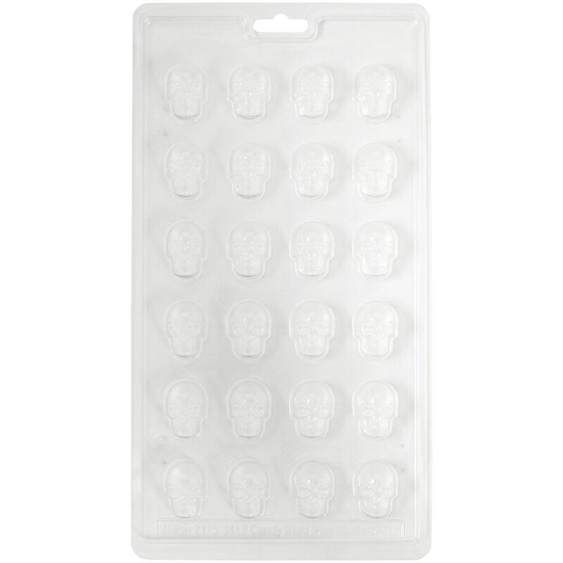 Wilton Candy Mould -MINI SKULLS - Πλαστικό Καλούπι για 24 σοκολατάκια κρανία