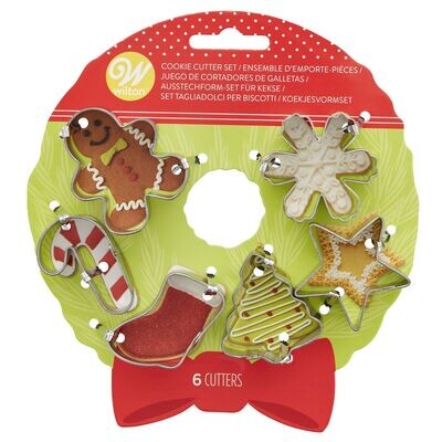 SALE!!! Wilton Christmas Cookie Cutter Set of 6 -MINI WREATH SET -Σετ 6τεμ Μίνι Χριστουγεννιάτικα Κουπ πατ SALE!!! Wilton Christmas Cookie Cutter Set of 6 -MINI WREATH SET -Σετ 6τεμ Μίνι Χριστουγεννιάτικα Κουπ πατ