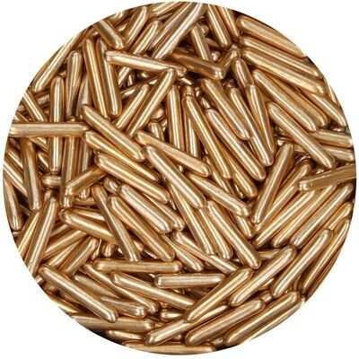 FunCakes Sprinkles -Metallic Sugar Rods XL GOLD - Μείγμα Ζαχαρωτών Ράβδοι σε Χρυσό χρώμα 70γρ