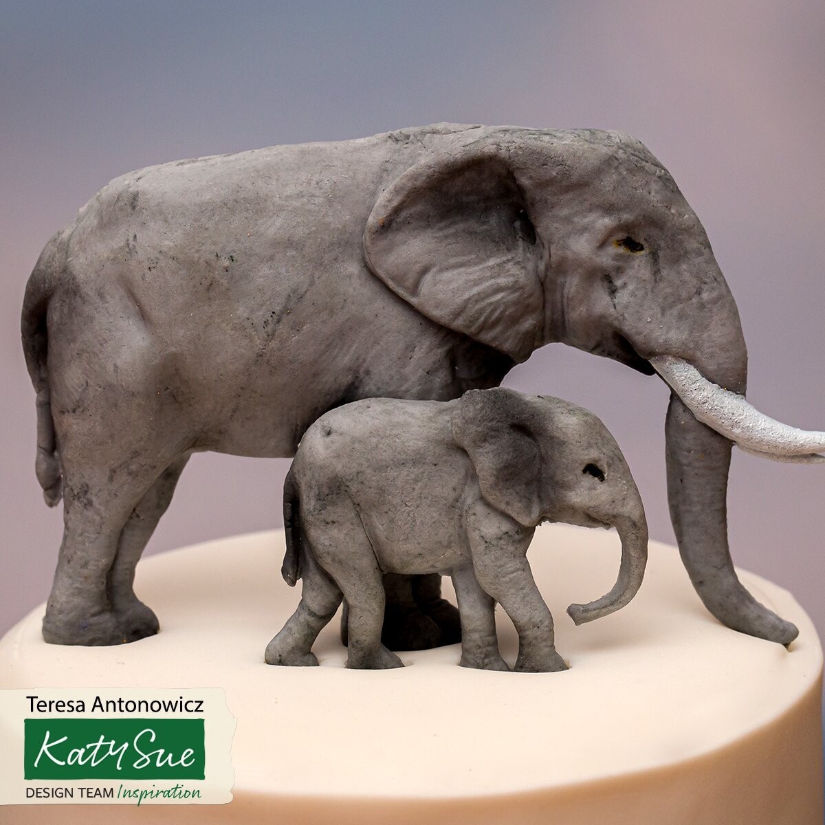 Katy Sue Silicone Mould -ELEPHANT FAMILY - Καλούπι Σιλικόνης Οικογένεια Ελεφάντων