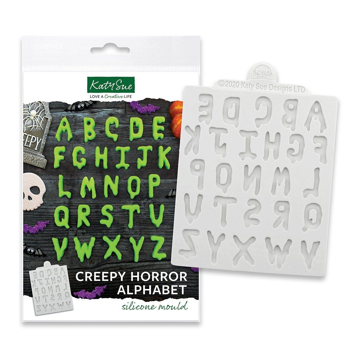 Katy Sue Silicone Mould -CREEPY HORROR ALPHABET - Καλούπι Σιλικόνης Τρομακτικό Αλφάβητο