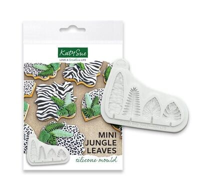 Katy Sue Silicone Mould -MINI JUNGLE LEAVES - Καλούπι Σιλικόνης Μικρά Φύλλα Δέντρων της Ζούγκλας