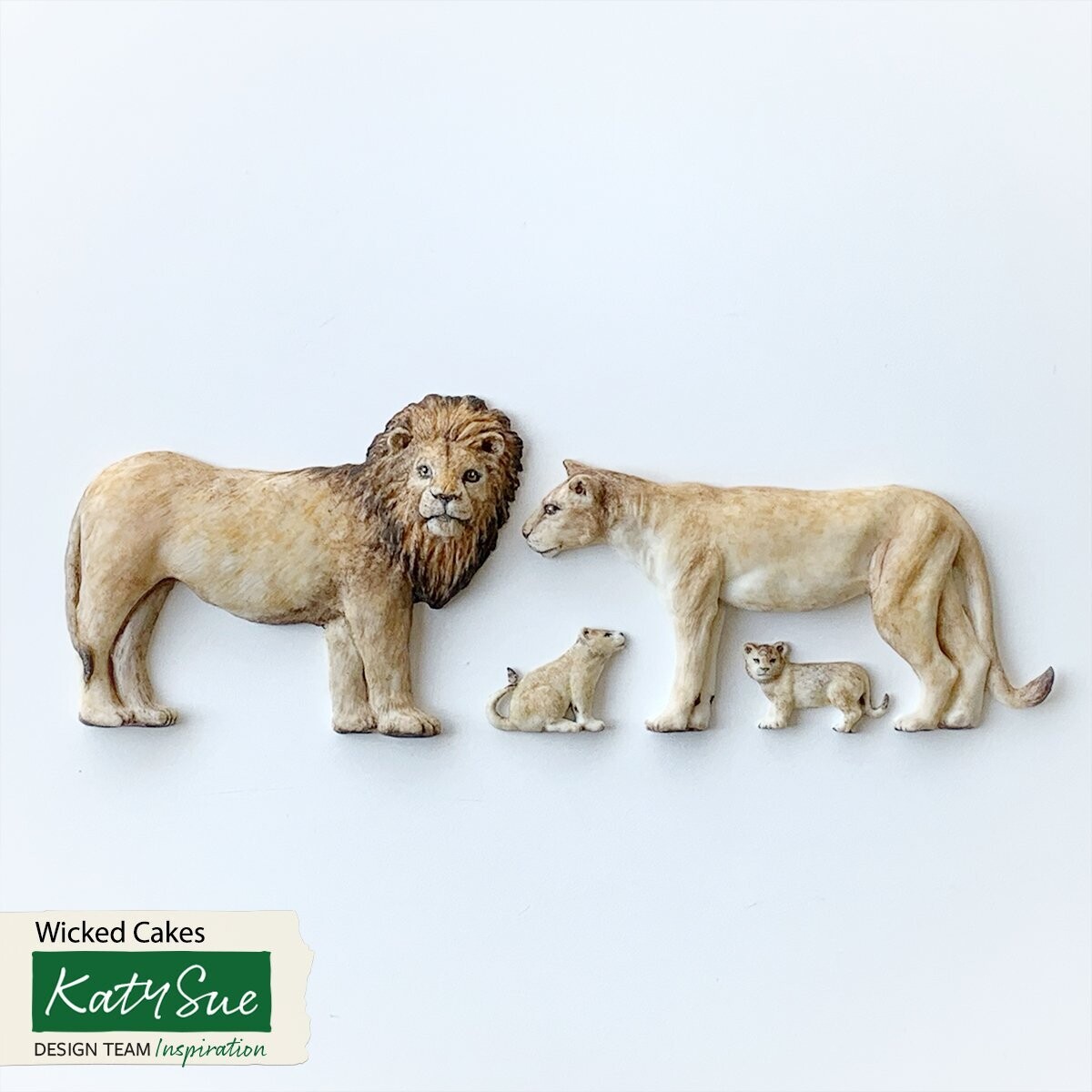 Katy Sue Silicone Mould -LION FAMILY - Καλούπι Σιλικόνης Οικογένεια Λιονταριών