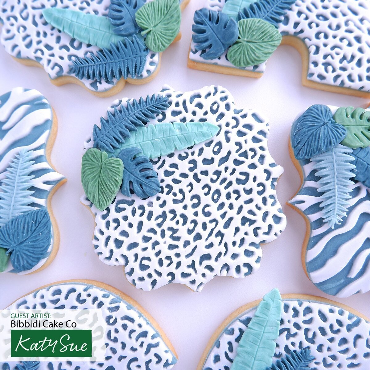 Katy Sue Silicone Mould -MINI JUNGLE LEAVES - Καλούπι Σιλικόνης Μικρά Φύλλα Δέντρων της Ζούγκλας