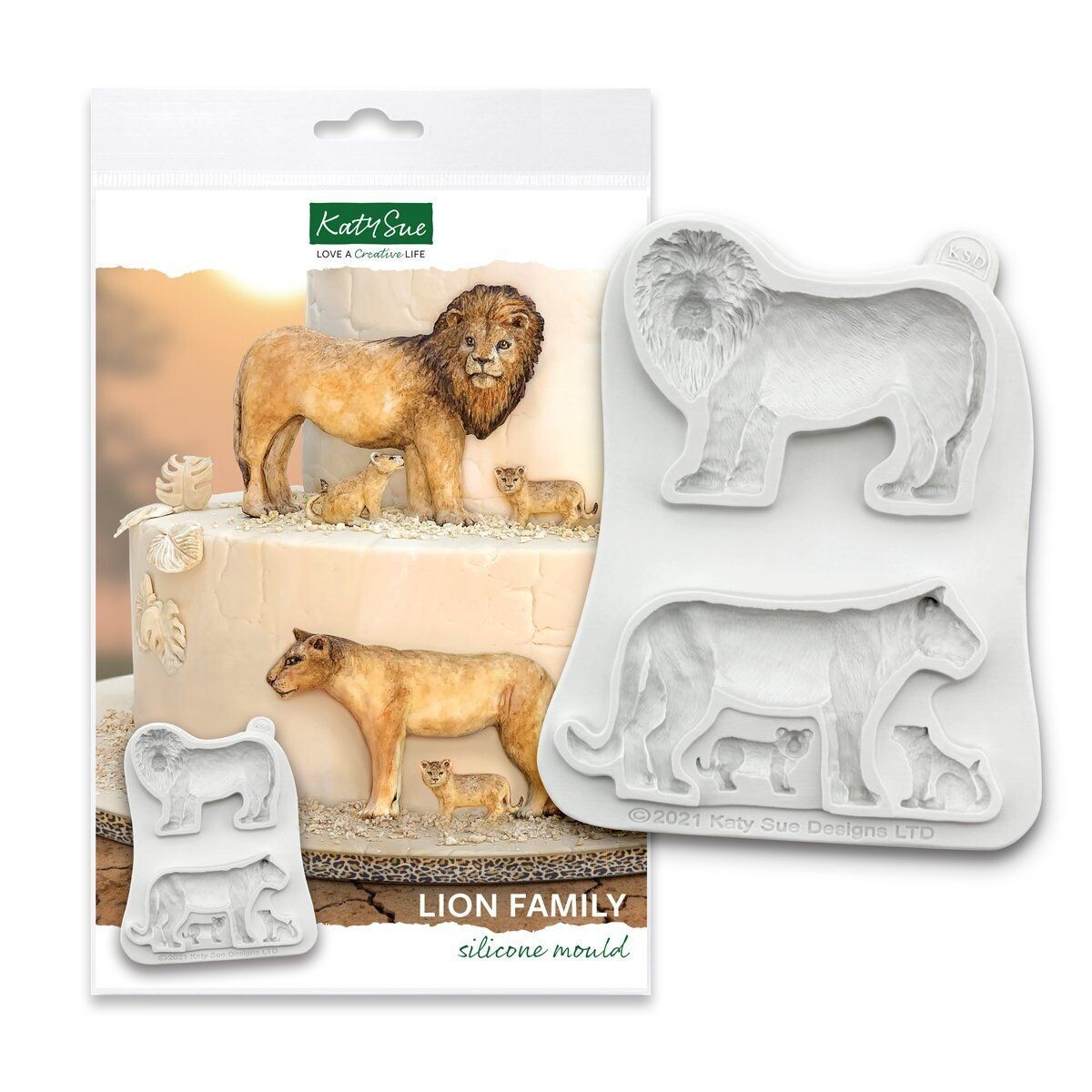 Katy Sue Silicone Mould -LION FAMILY - Καλούπι Σιλικόνης Οικογένεια Λιονταριών