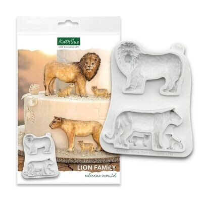Katy Sue Silicone Mould -LION FAMILY - Καλούπι Σιλικόνης Οικογένεια Λιονταριών