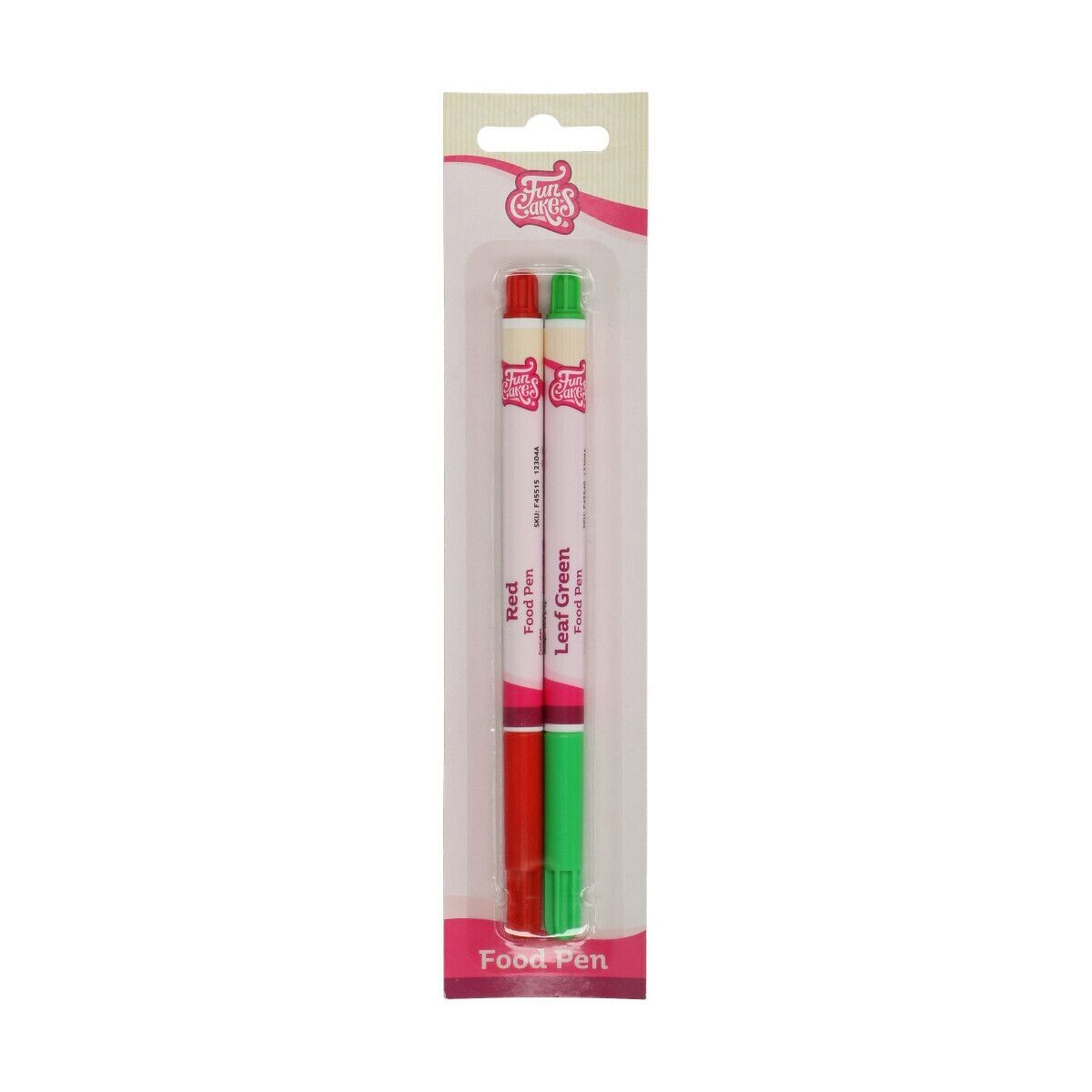 FunCakes Edible Brush Food Pen SET of 2 -RED &amp; GREEN - Σετ με 2 Βρώσιμους Μαρκαδόρους με Μύτη Πινέλου -Κόκκινος &amp; Πράσινος