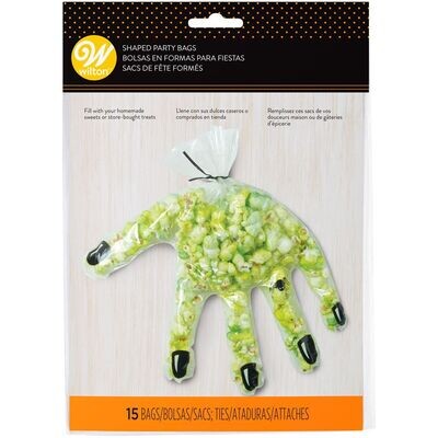 Wilton Halloween Hand-shaped Treat Bags pk/15 - 15 Σακουλάκια σε σχήμα Χεριού με Συρματάκια