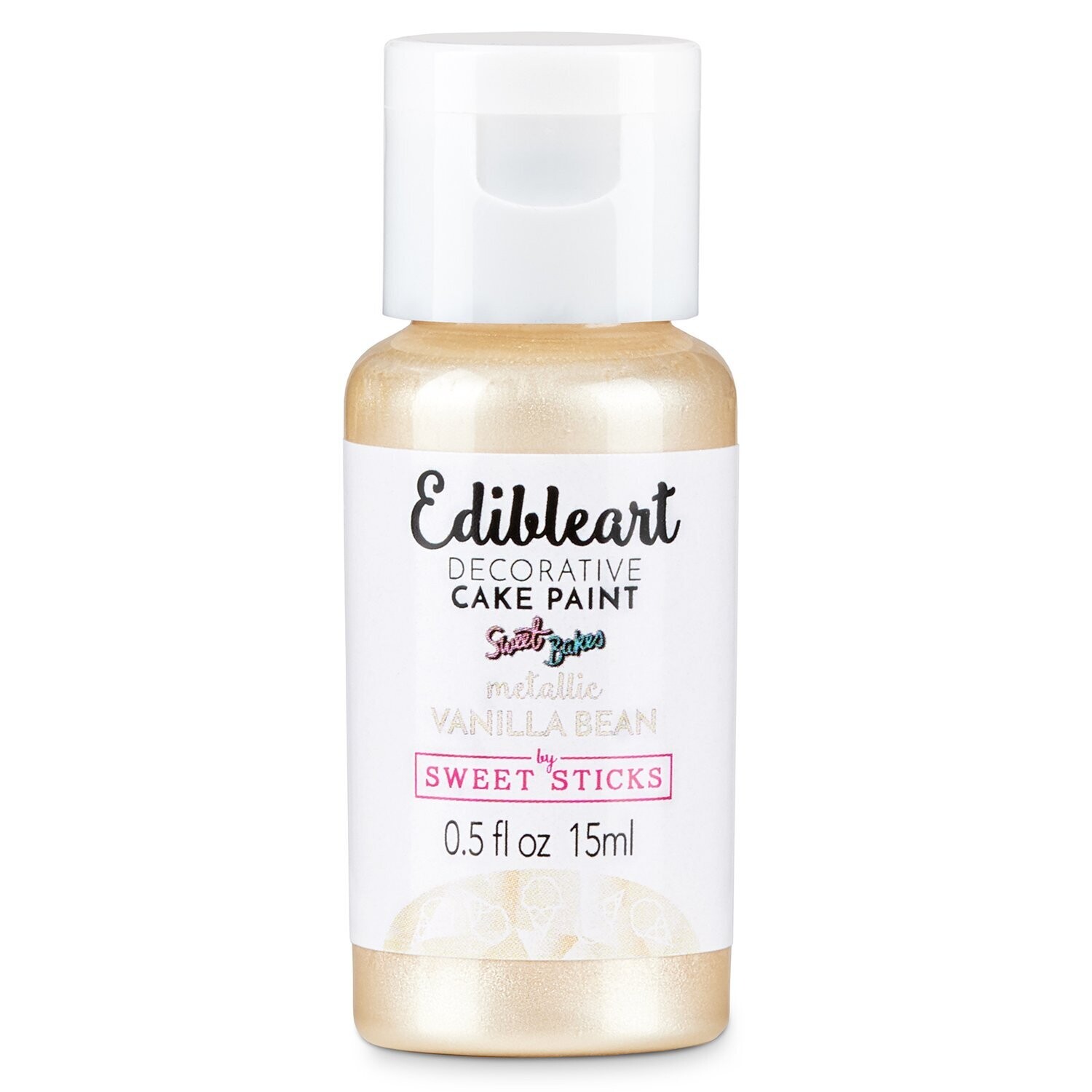 Sweet Sticks Edible Paint 15ml -METALLIC VANILLA BEAN - Βρώσιμο Χρώμα Ζωγραφικής Μεταλλικό Ιβουάρ