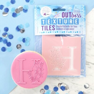 Sweet Stamp -Texture Tile -Monogram Floral -&#39;H&#39; - Σφραγίδα Μονόγραμμα με λουλούδια &#39;H&#39;