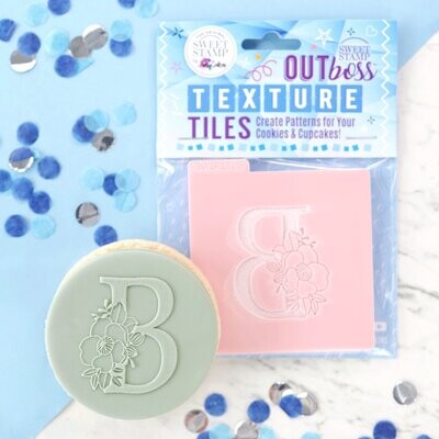 Sweet Stamp -Texture Tile -Monogram Floral -&#39;B&#39; - Σφραγίδα Μονόγραμμα με λουλούδια &#39;B&#39;