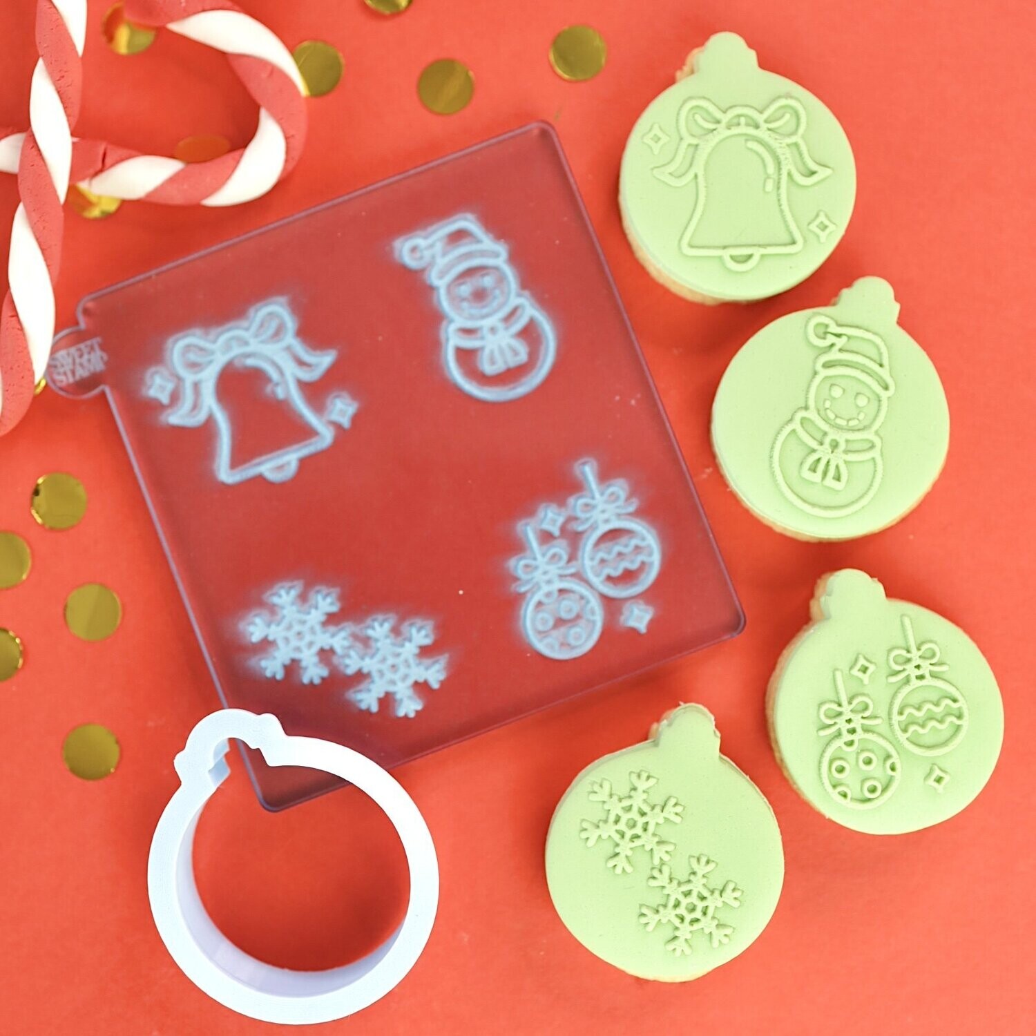 SALE!!! Sweet Stamp -OUTboss Stamp &#39;n Cut Mini -SLEIGH BELLS - Κουπ Πατ και Μίνι Σφραγίδες Χριστουγεννιάτικο Θέμα