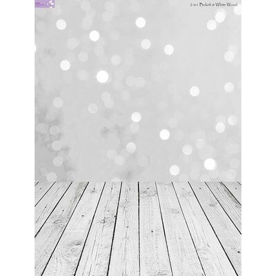 SweetDrops by Cakes By Samantha -Φόντο Φωτογραφίας -2 σε 1 Bokeh &amp; White Wood 90x120εκ