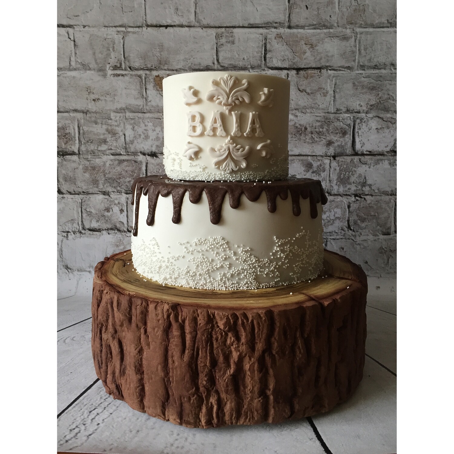 SweetDrops by Cakes By Samantha -Φόντο Φωτογραφίας -2 σε 1 White Wood &amp; Wall 90x120εκ