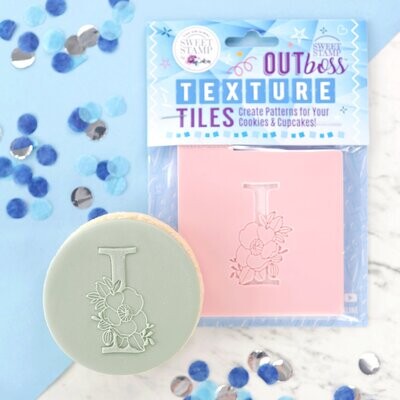 Sweet Stamp -Texture Tile -Monogram Floral -&#39;I&#39; - Σφραγίδα Μονόγραμμα με λουλούδια &#39;I&#39;