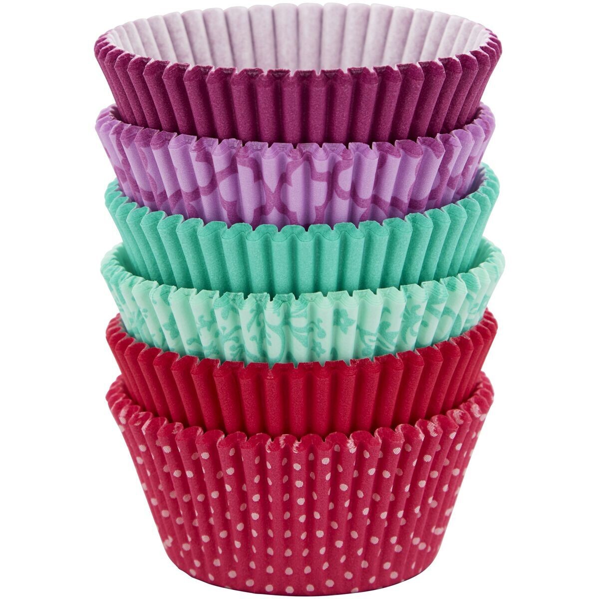 WILTON Cupcake Cases - PINK/TURQUOISE/PURPLE - Θήκες Ψησίματος Καπκέικ/Μάφιν -150 τεμ σε Ροζ, Μωβ και Τυρκουάζ