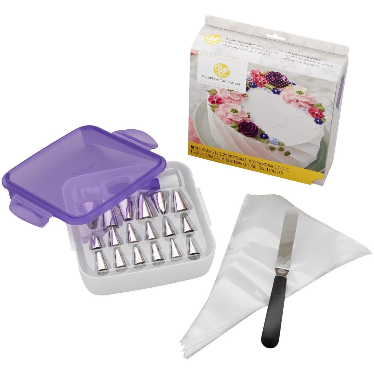 WILTON Nozzles -DELUXE -Tips &amp; Other Accessories - Σετ 46τεμ - Μύτες για κορνέ σε θήκη και διάφορα άλλα εργαλεία