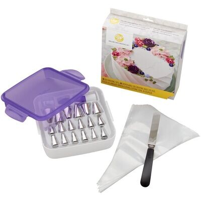 WILTON Nozzles -DELUXE -Tips &amp; Other Accessories - Σετ 46τεμ - Μύτες για κορνέ σε θήκη και διάφορα άλλα εργαλεία