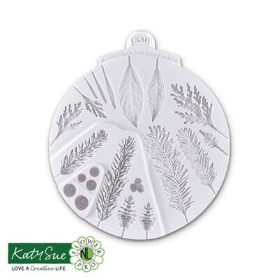 Katy Sue Silicone Mould -WINTER FOLIAGE - Καλούπι Σιλικόνης Χειμερινά Φύλλα και Καρποί