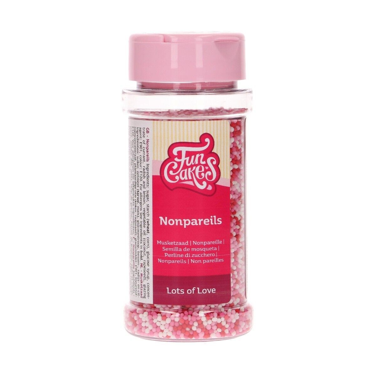 FunCakes Nonpareils -LOTS OF LOVE - Κας-Κας -Κόκκινο, Λευκό &amp; Ροζ 80γρ