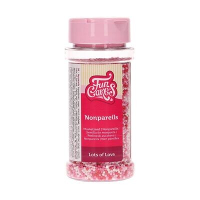 FunCakes Nonpareils -LOTS OF LOVE - Κας-Κας -Κόκκινο, Λευκό &amp; Ροζ 80γρ
