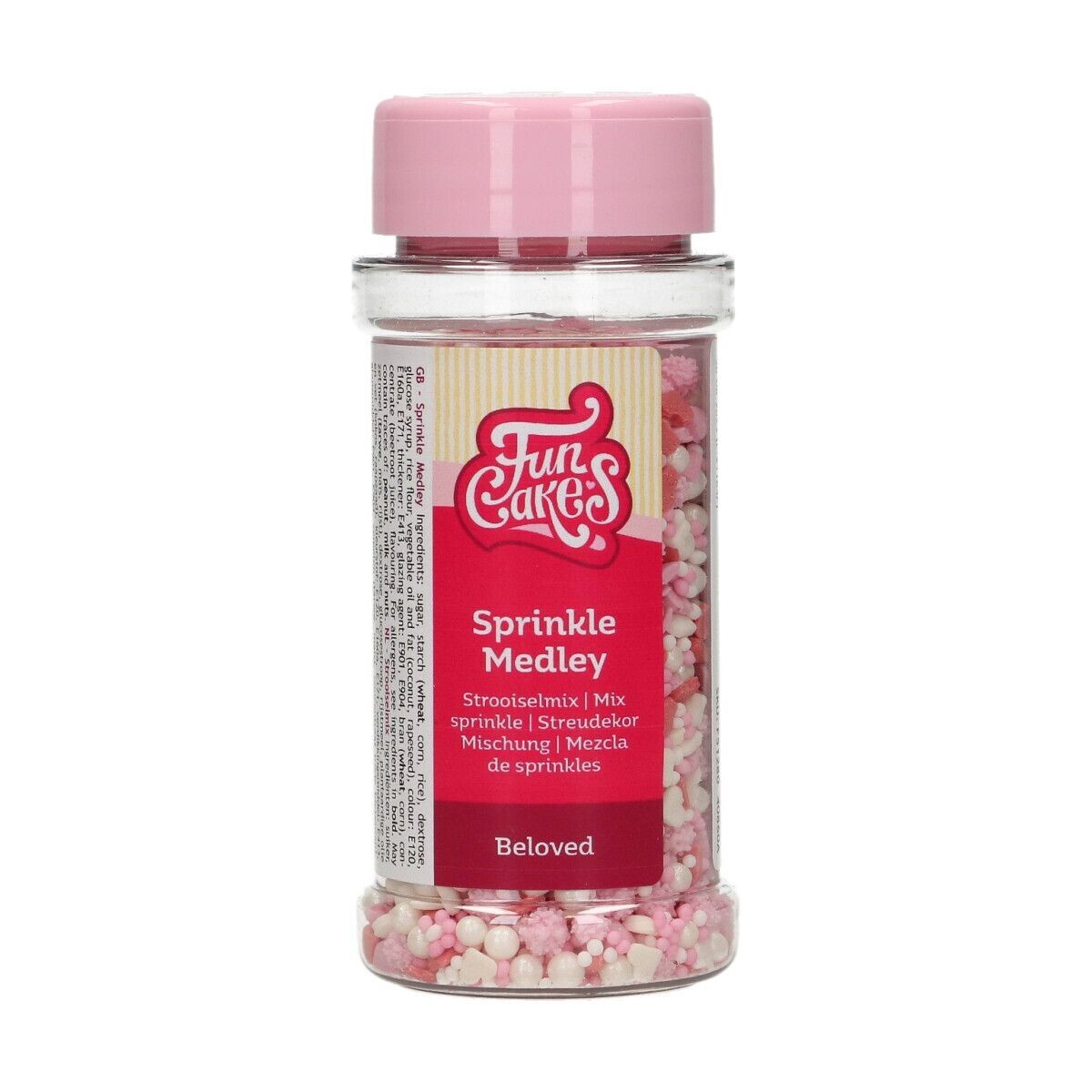 FunCakes Sprinkle Mix 65γρ -BELOVED - Μείγμα Ζαχαρωτών σε ροζ και λευκές αποχρώσεις