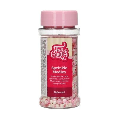 FunCakes Sprinkle Mix 65γρ -BELOVED - Μείγμα Ζαχαρωτών σε ροζ και λευκές αποχρώσεις