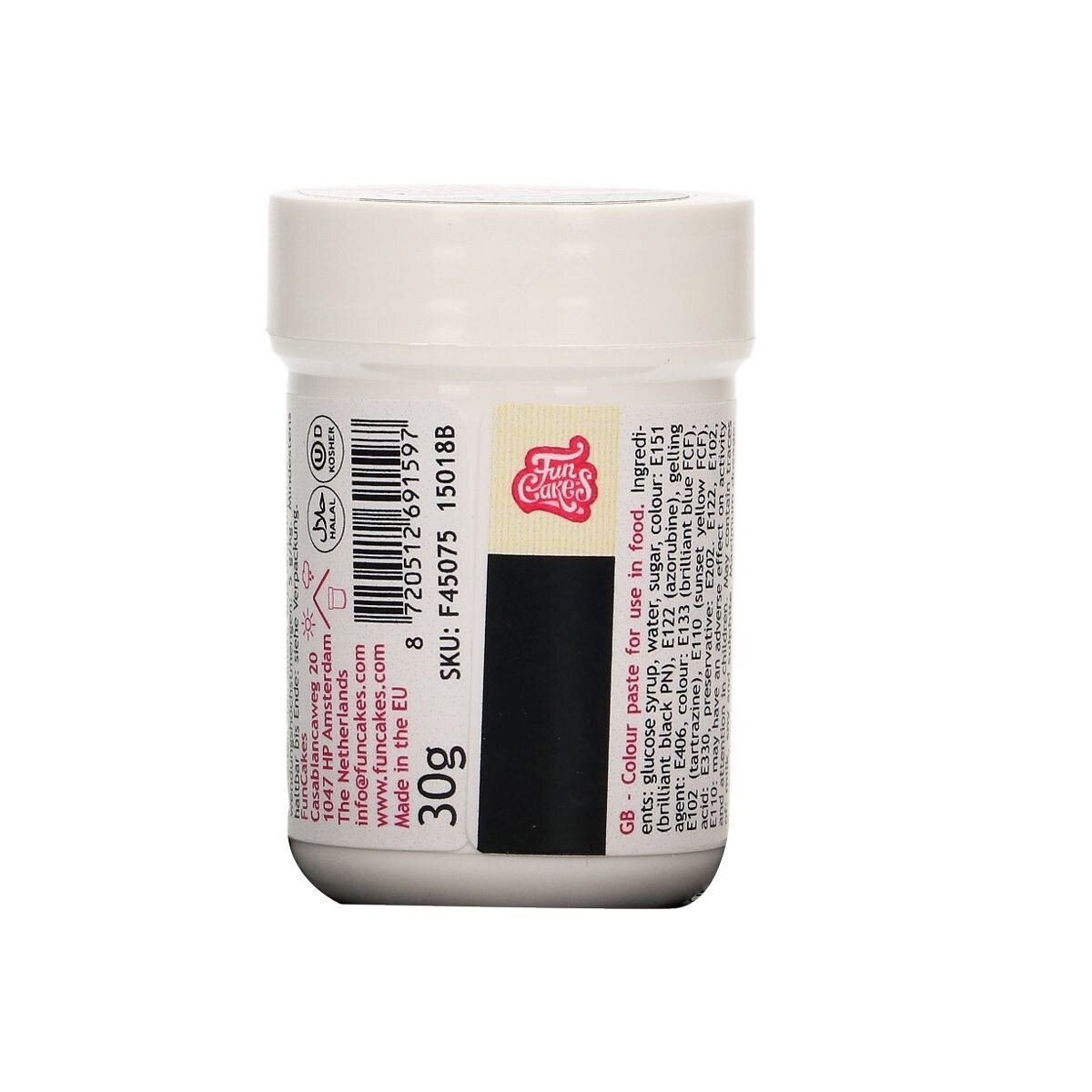 FunCakes FunColours PASTE -BLACK - Χρώμα σε Πάστα - Μαύρο 30γρ