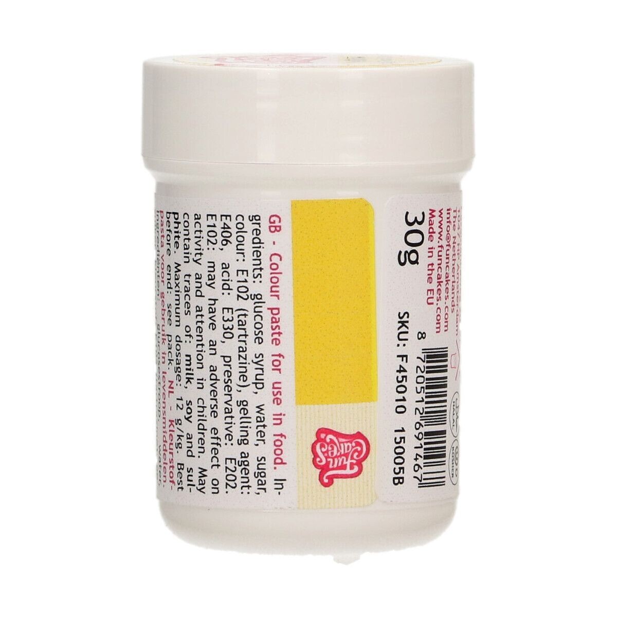 FunCakes FunColours PASTE -YELLOW - Χρώμα σε Πάστα - Κίτρινο 30γρ