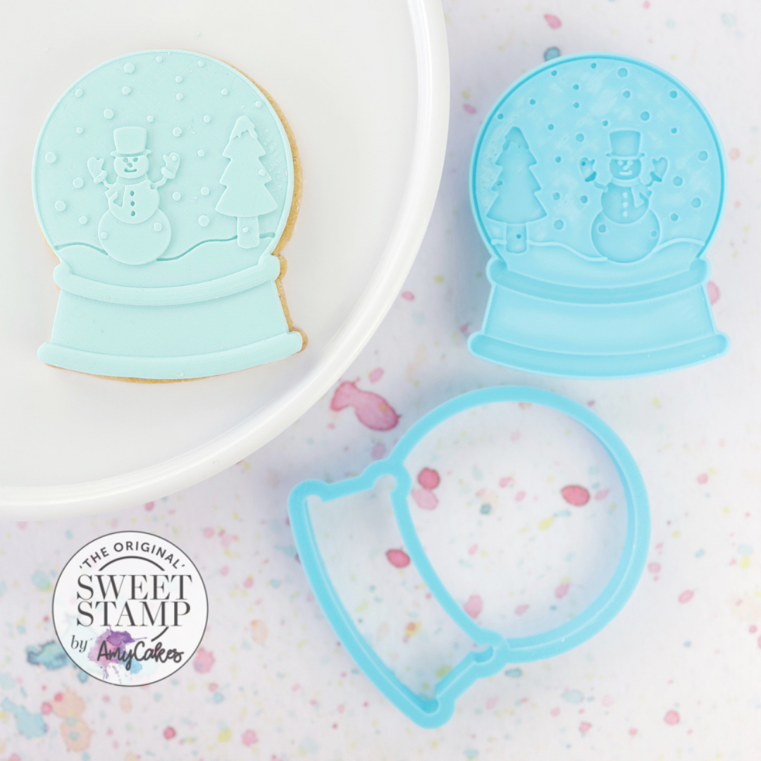 Sweet Stamp Cutter &amp; Embosser -SNOW GLOBE (WITH SNOWMAN SCENE) - Κουπ Πατ και Σφραγίδα Χιονόμπαλα με Χιονάνθρωπος ∞∞∞