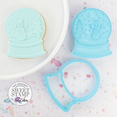 Sweet Stamp Cutter &amp; Embosser -SNOW GLOBE (WITH SNOWMAN SCENE) - Κουπ Πατ και Σφραγίδα Χιονόμπαλα με Χιονάνθρωπος ∞∞∞