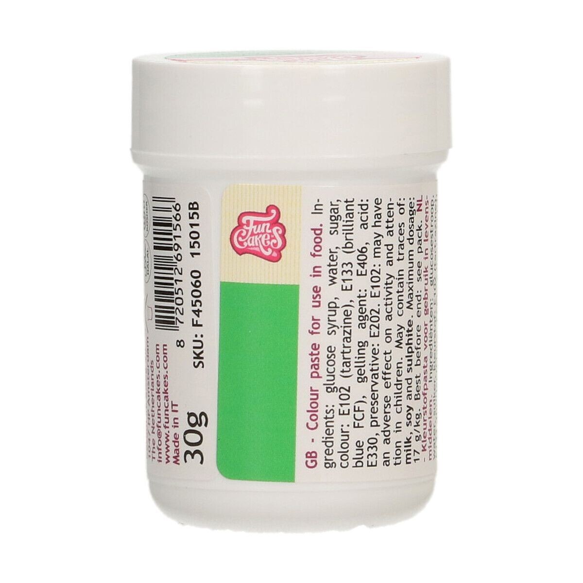 FunCakes FunColours PASTE -GREEN - Χρώμα σε Πάστα - Πράσινο 30γρ