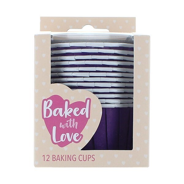 Baked With Love Baking Cups -PURPLE -Κυπελάκια Ψησίματος  5εκ -Μωβ 12 τεμ