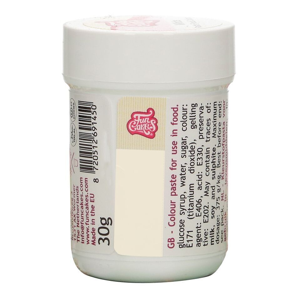 FunCakes FunColours PASTE -IVORY - Χρώμα σε Πάστα - ΙΒΟΥΑΡ  30γρ