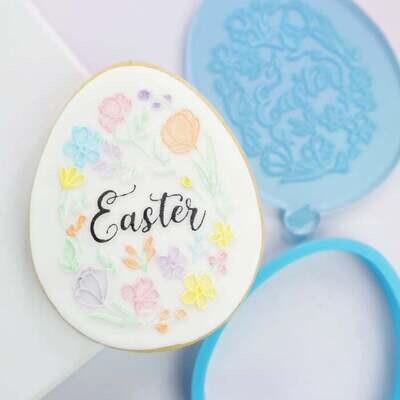 Sweet Stamp -OUTboss Stamp &#39;n Cut -FLORAL EASTER EGG -Κουπ Πατ Αυγό και Οβάλ Σφραγίδα με Λουλούδια