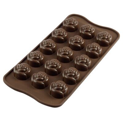 Silikomart Chocolate Mould -ROSES - Καλούπι Σιλικόνης για 15 σοκολατένια Τριαντάφυλλα