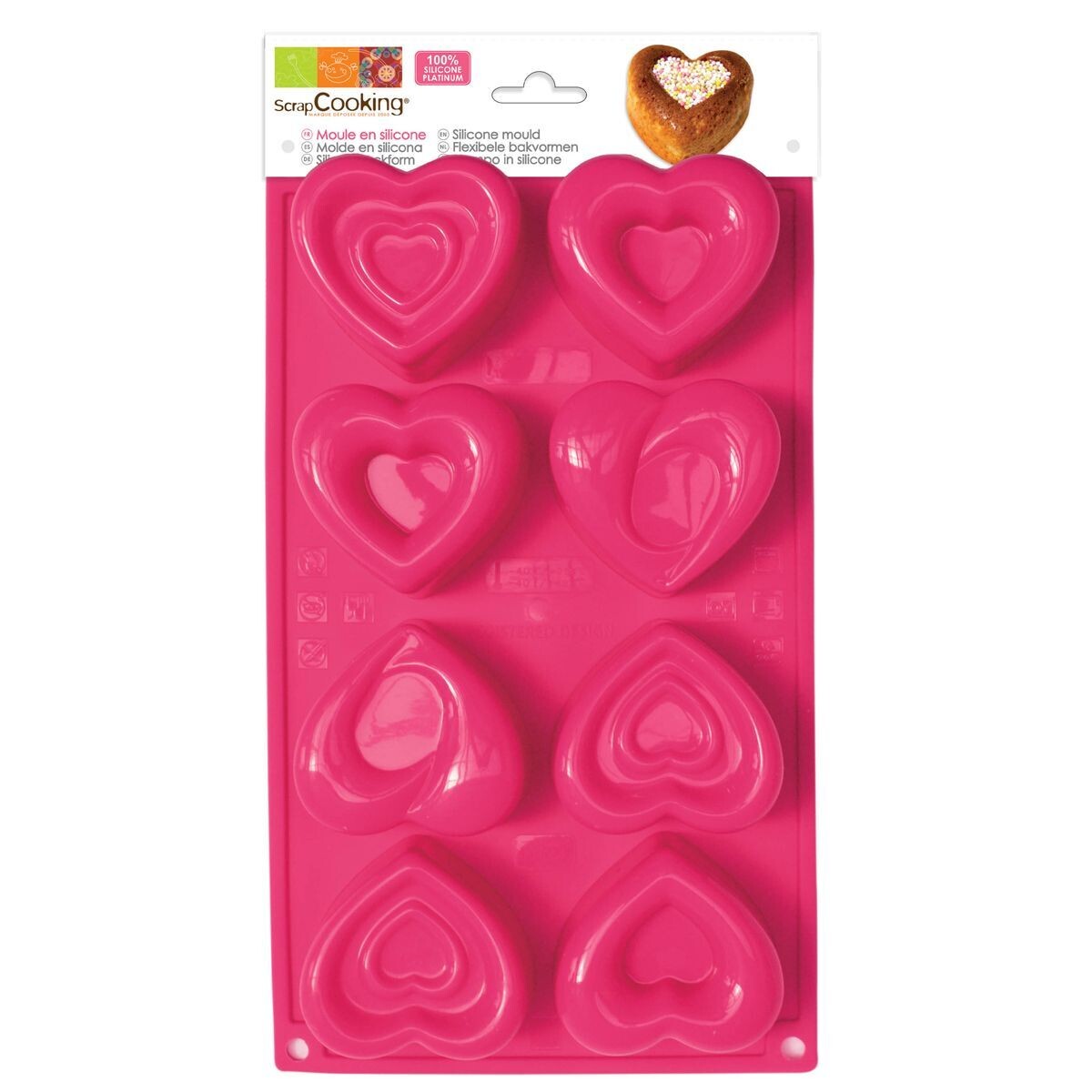 SALE!!! ScrapCooking Silicone -BAKING MOULD -HEARTS - Φόρμα ψησίματος Σιλικόνης Καρδιές