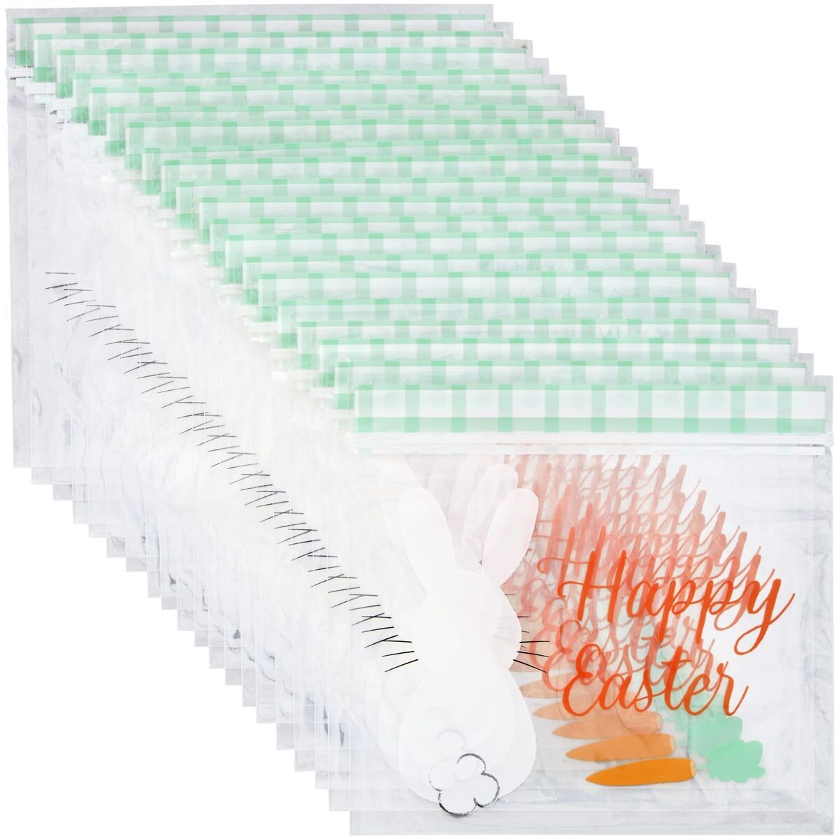 Wilton Easter Treat Bags BUNNY &#39;HAPPY EASTER&#39; 20τεμ - Σακουλάκια για γλυκά Πασχαλινά επανασφραγιζόμενα