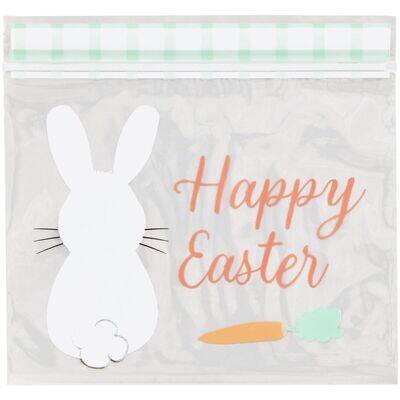 Wilton Easter Treat Bags BUNNY &#39;HAPPY EASTER&#39; 20τεμ - Σακουλάκια για γλυκά Πασχαλινά επανασφραγιζόμενα
