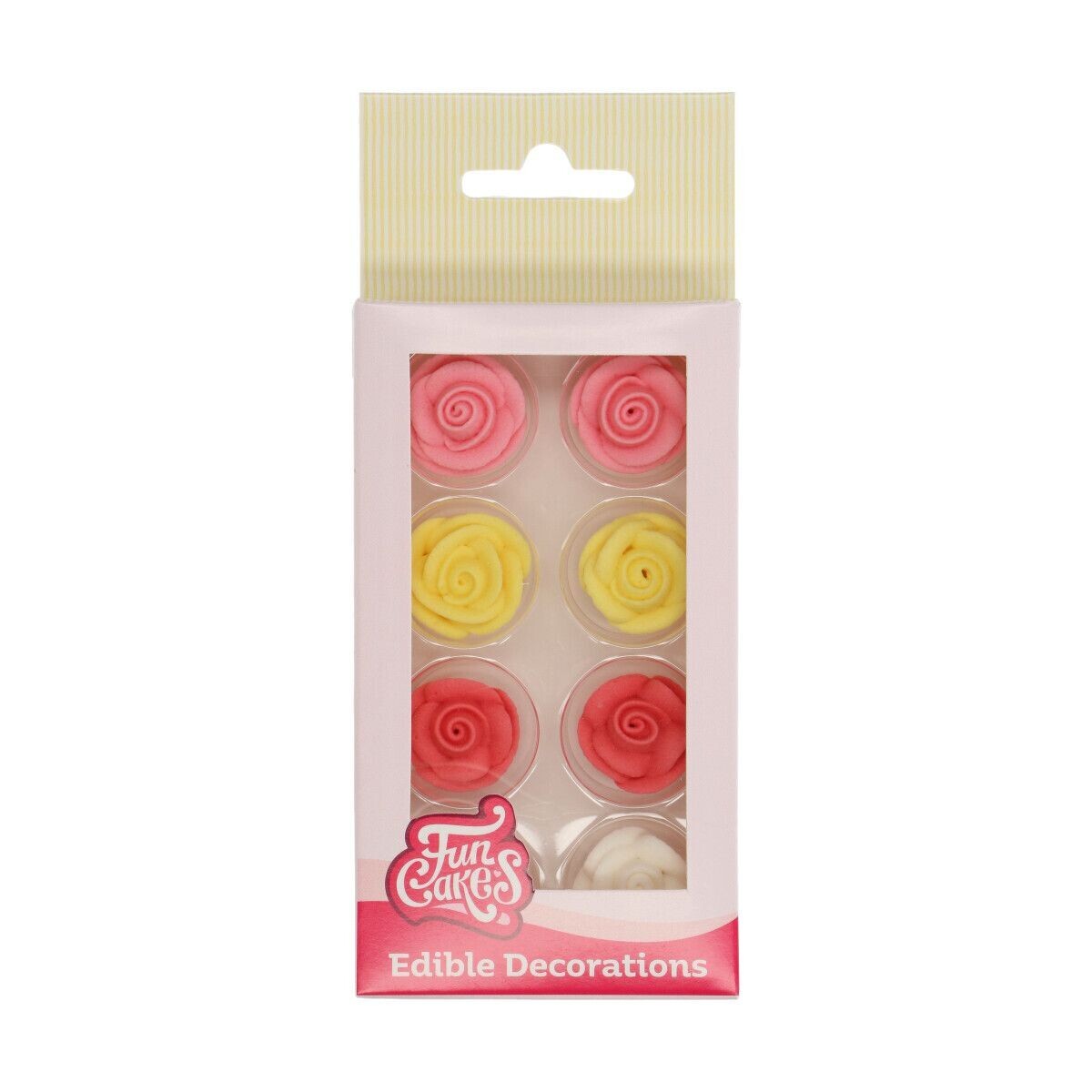 FunCakes Sugar Decorations -ROSES 8 τμχ - Βρώσιμα Ζαχαρωτά Τριαντάφυλλα