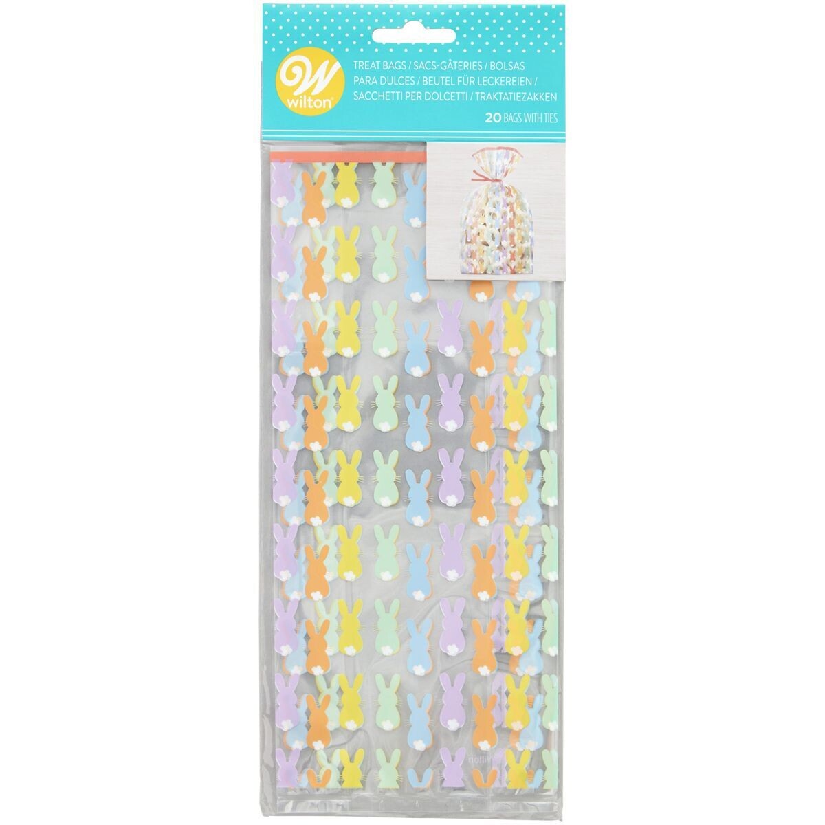 Wilton Easter Treat Bags BUNNY 20τεμ - Σακουλάκια για γλυκά με Λαγουδάκια σε Παστέλ Αποχρώσεις