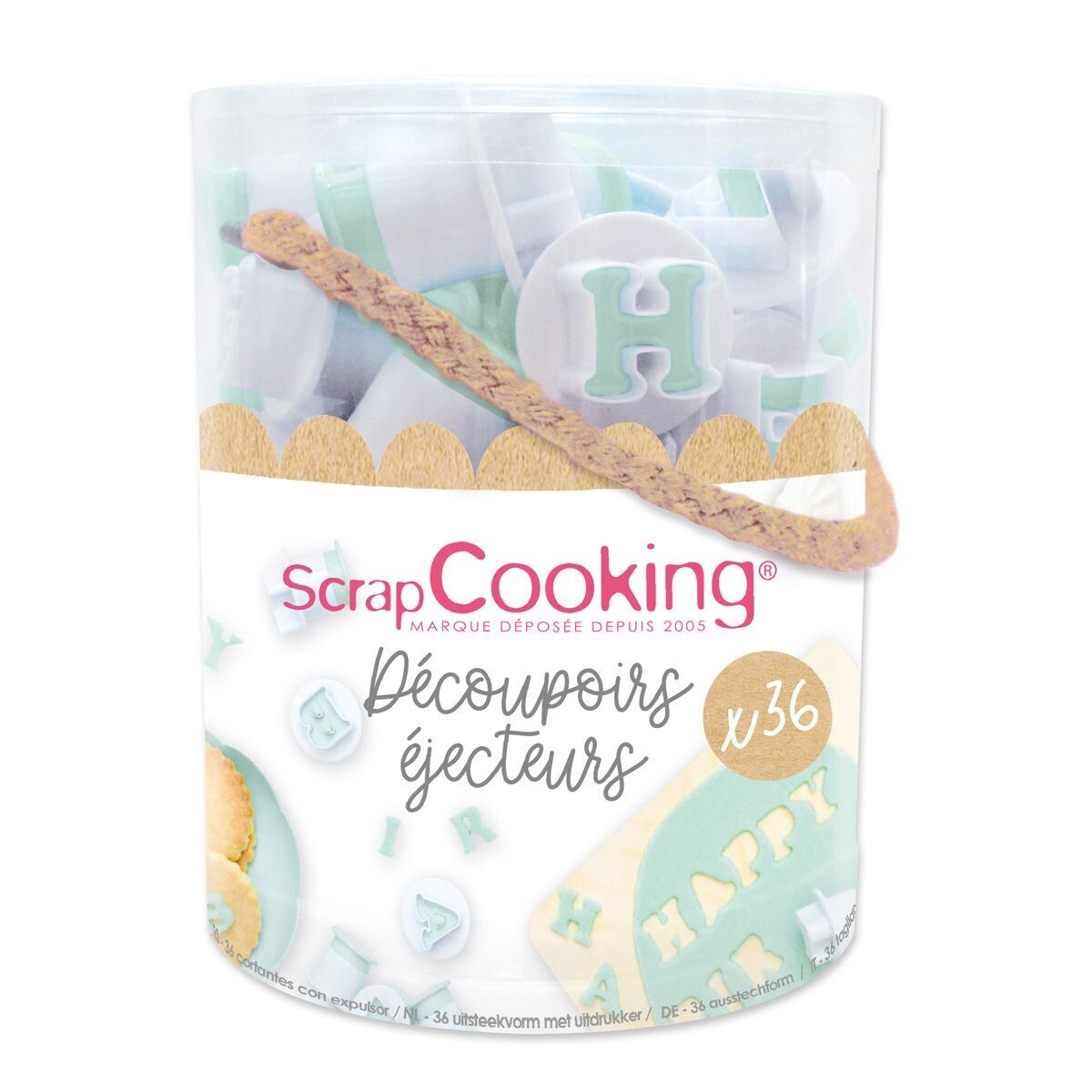 ScrapCooking Tub of LETTER &amp; NUMBER PLUNGER CUTTERS -Σετ 36τεμ Πλαστικά Κουπ πατ Γράμματα &amp; Αριθμοί