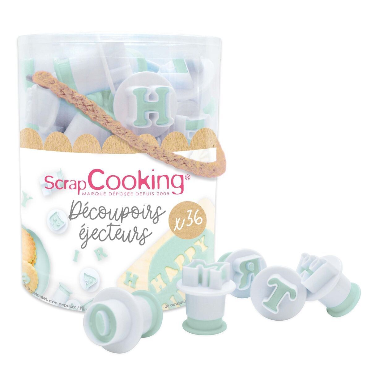 ScrapCooking Tub of LETTER &amp; NUMBER PLUNGER CUTTERS -Σετ 36τεμ Πλαστικά Κουπ πατ Γράμματα &amp; Αριθμοί