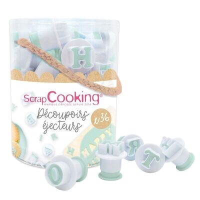 ScrapCooking Tub of LETTER &amp; NUMBER PLUNGER CUTTERS -Σετ 36τεμ Πλαστικά Κουπ πατ Γράμματα &amp; Αριθμοί